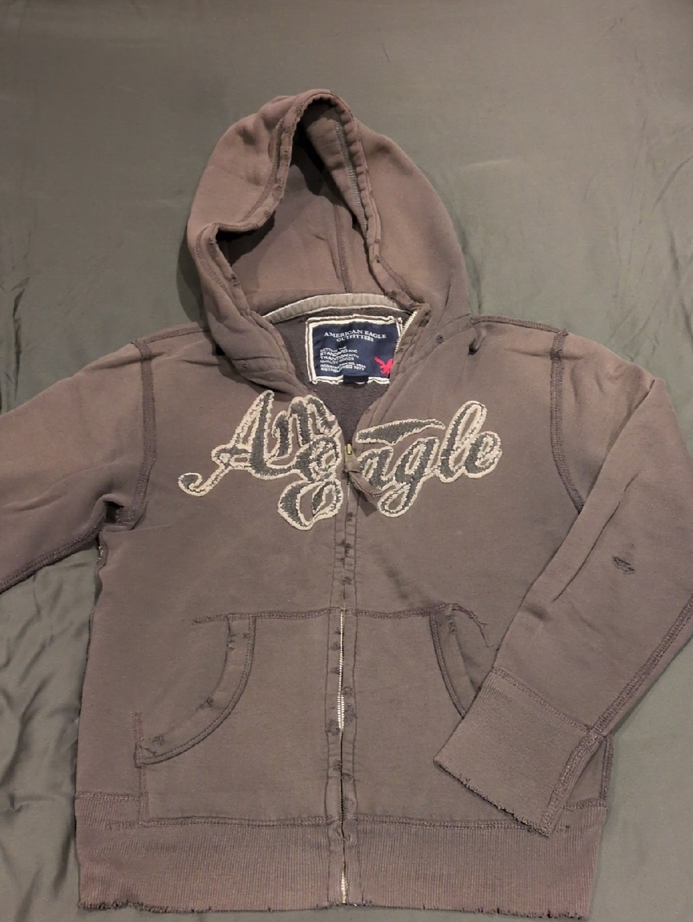 American Eagle Outfitters Brown Zip-Up Hoodie